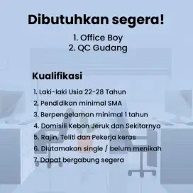 LOWONGAN KERJA PACKING DAN QC GUDANG / FREELANCE