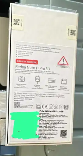 Dijual hp redmi note 11 pro 5g lengkap no minus, tinggal dipakai