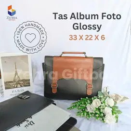 Tempat Album Foto Model Tas Glossy Kulit Sintetis 33 X 22 X 6 Termurah