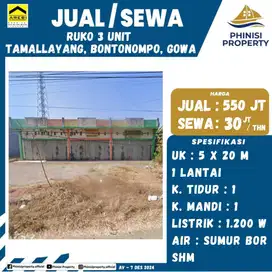 DIJUAL Ruko Murah di Tamalayyang Bontonompo Gowa