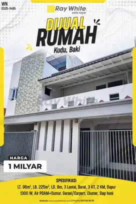 Dijual Rumah Baru 3 Lantai Siap Huni Dekat Dr Oen Solo Baru