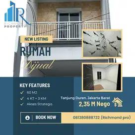 Jual rumah 4 KT 3 Lantai Tanjung Duren SHM Bangunan baru dan cantik !