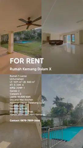 Rumah Luas Disewakan Di Kemang Jakarta Selatan
