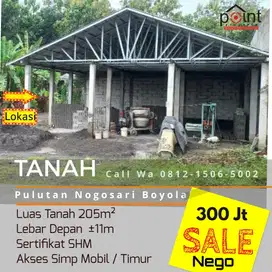 Tanah Ideal Strategis 205m² Nogasri Boyolali