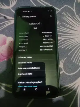 Di jual Samsung galaxy A11 ram 3/32 minus pemakaian batre awet