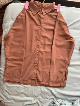 Kemeja coklat wanita size xl