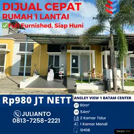 Dijual CEPAT Rumah 1 Lantai Full Furnished di Ansley View  Btm Center