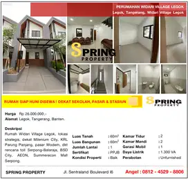 Rumah Murah di Widari Siap Huni Dekat Stasiun Pasar Legok Tangerang