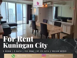Disewakan Apartement Kuningan City 3 Bedroom Furnished Lantai Sedang
