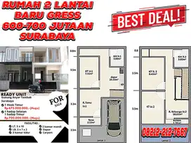 Jual Rumah Baru 2 Lantai Gunung Anyar Surabaya dkt MERR OERR Rungkut