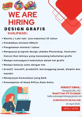 Dibutuhkan Segera Design Grafis