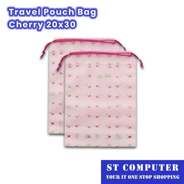 Travel Pouch Bag Cherry 20x30 isi 6