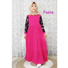 Gamis Anak Lengan Bunga Kerut All Size