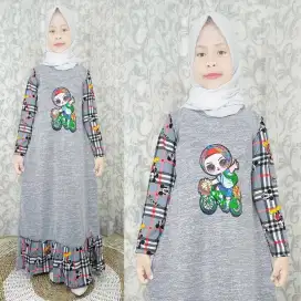 Gamis Anak Kotak Beuberry Miky Fashion - All Size