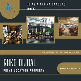 Jual ruko Hoek strategis di Jalan Asia Afrika Bandung 1100 m2 Murah!