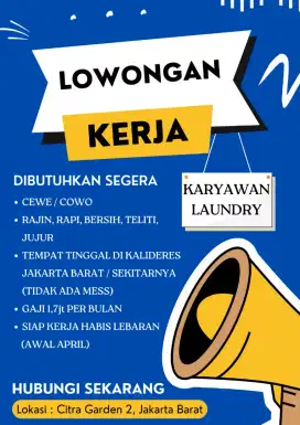 LOWONGAN KERJA LAUNDRY