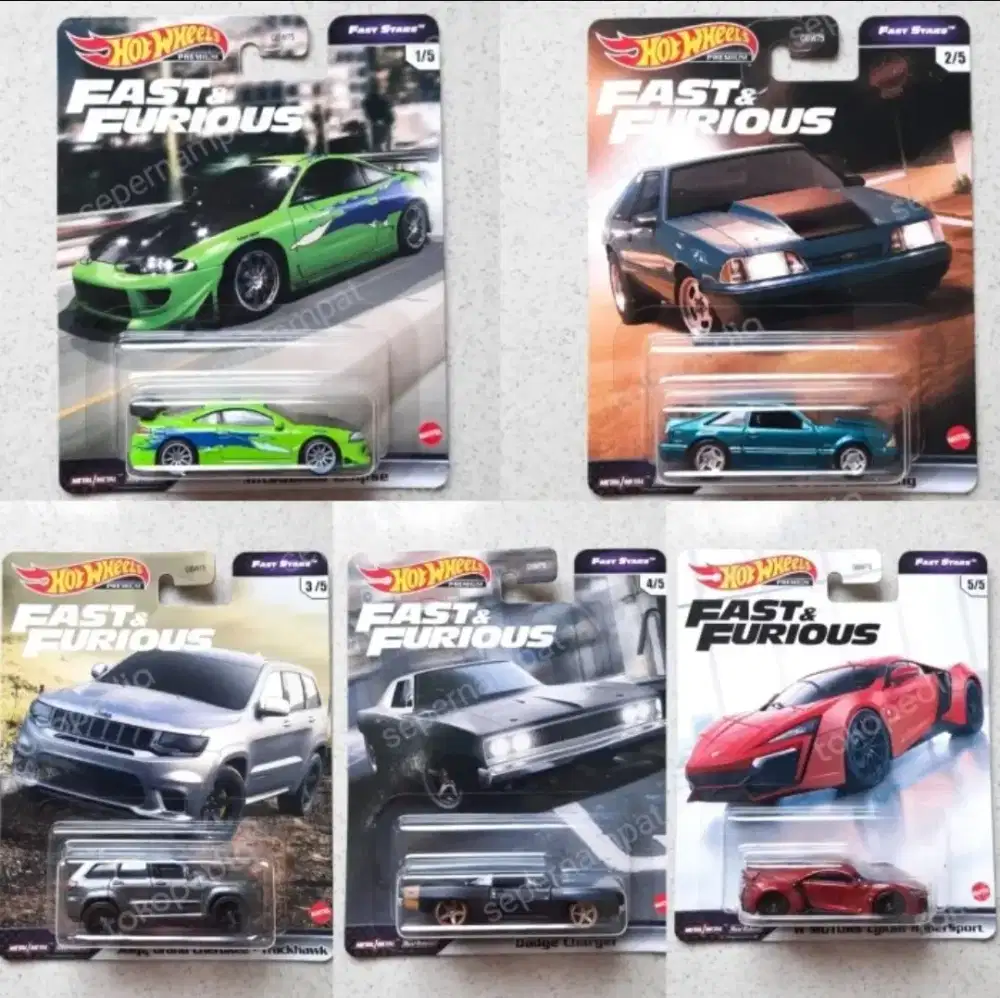 Hot Wheels Premium Fast & Furious Fast Stars Set 5pcs