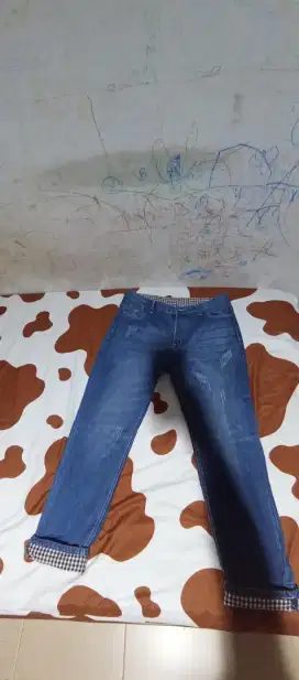 Yaow celana jeans motif