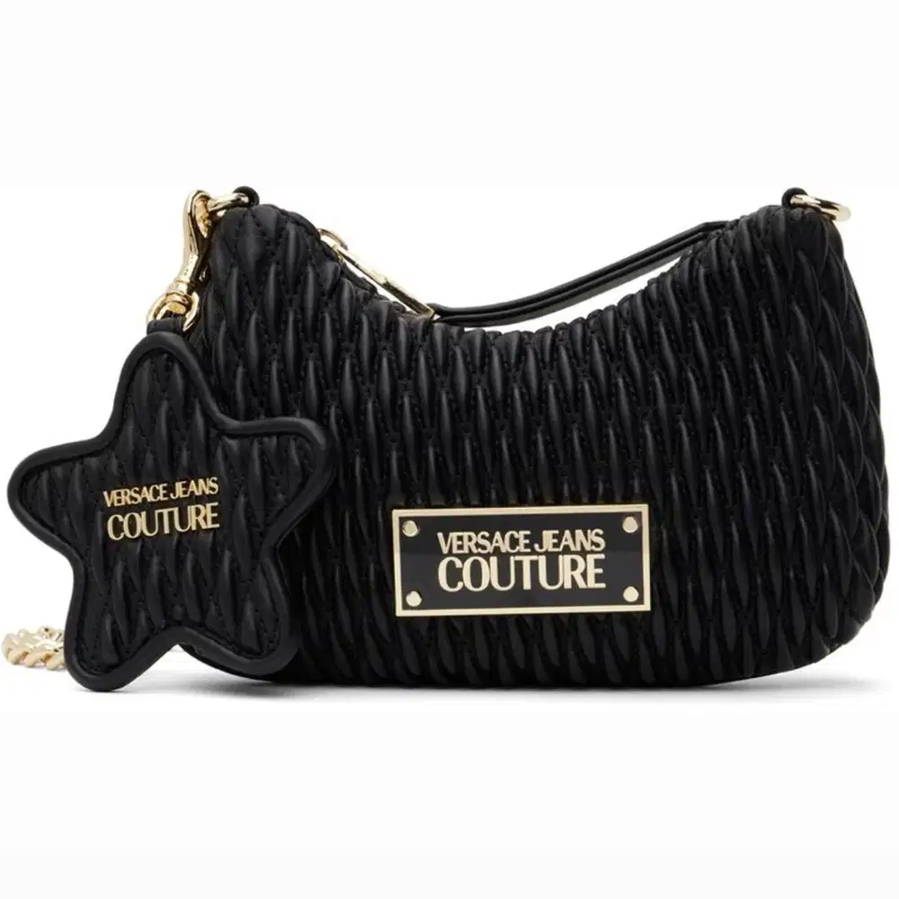 [New] Versace Jeans Couture Crunchy Black Crossbody Chain Mini Bag