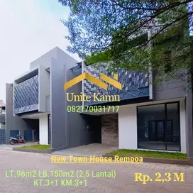 Rumah baru Town house di Rempoa, 2,5 lantai. Lt.96 Lb.150 Rp.2,3 M