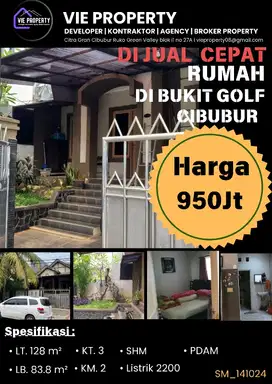 DiJUAL CEPAT RUMAH BUKIT GOLF CIBUBUR
