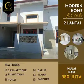 Rumah modern 2 lantai 3 kamar akses strategis dekat jalan utama