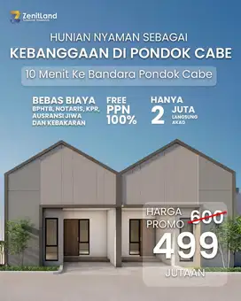 Hanya 499jt, Lokasi strategis pinggir jalan dekat pondok cabe