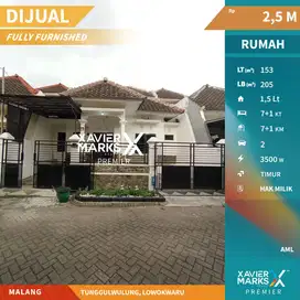 Dijual Rumah Full Furnish Siap Huni di Tunggulwulung Malang