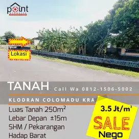 Tanah Strategis 250m² Klodran Colomadu KRA