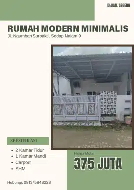 DIJUAL SEGERA PERUMAHAN CANTIK MINIMALIS