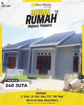 Dijual Murah Rumah Baru di Mojosari, Polokarto