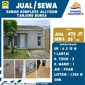 DIJUAL RUMAH MURAH CUMA 400 JUTAAN DI KOMPLEKS ALLYSIUM TANJUNG BUNGA