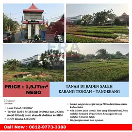 DIJUAL CEPAT TANAH LOKASI STRATEGIS DEKAT JL RAYA UTAMA RADEN SALEH
