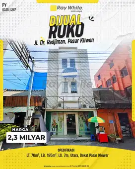 Dijual Ruko Murah Dekat Pasar Klewer di Jalan Dr. Radjiman