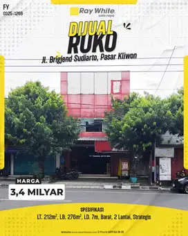 Dijual Ruko Murah Pinggir Jalan Besar Jl Brigjend Sudiarto PasarKliwon