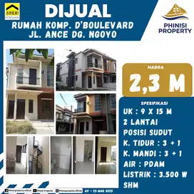 DIJUAL RUMAH 2 LANTAI DI KOMPLEKS D'BOULEVARD JL. ANCE DG NGOYO