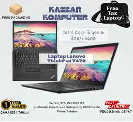 Laptop Lenovo Thinkpad T470 core i5 6th Ram 8gb  SSD 256gb lcd 14inch