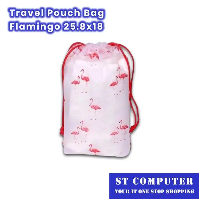 Travel Pouch Bag Flamingo 25.8x18 Isi 6