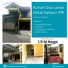 Rumah Dua Lantai Pinggir Jalan Cocok Untuk Kosan Dekat IPB Bogor