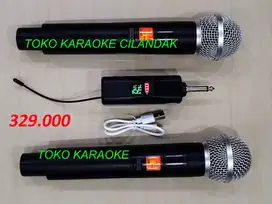 MICROPHONE WIRELESS SIMPLE 2MIC  2MIC 1 RECEIVER  BATERAI KABEL COCOK