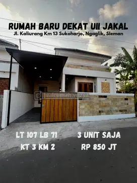 Rumah baru tepi jalan aspal dekat UII Jakal km 13 Sukoharjo