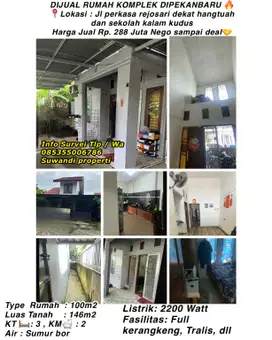 JUAL CEPAT RUMAH JL PERKASA AREA REJOSARI SAI