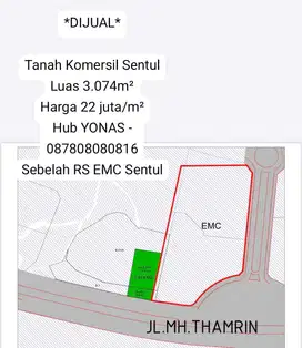 Di Jual Tanah Komersil Sentul Luas 3.074m² Bogor