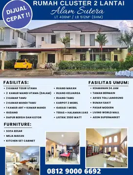 Rumah Murah Besar Alam Sutera Buana Serpong Tangerang dkt tol Jakarta