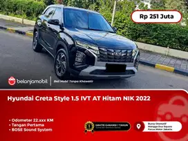 [ PAJAK PANJANG ] Hyundai Creta Style 1.5 IVT BOSE AT Hitam 2022/2023