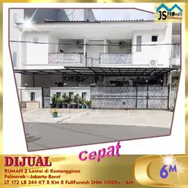 DIJUAL RUMAH 2 LANTAI FULL FURNISH COCOK UNTUK KOS KEMANGGISAN JAKARTA
