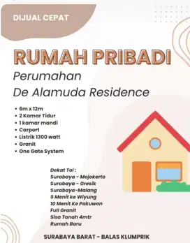 Rumah siap tumbuh di kawasan Surabaya barat