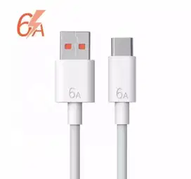 Kabel Data Fast Charging 6A warna Putih New Non Packing.
