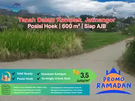 Dijual Tanah Hoek Jatinangor Dalam Komplek 600 m ² SHM