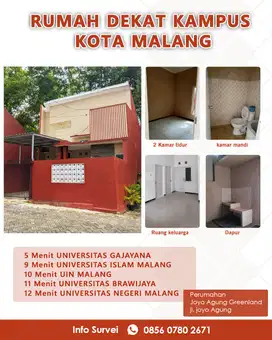 RUMAH DEKAT KAMPUS UB UM UNISMA MALANG